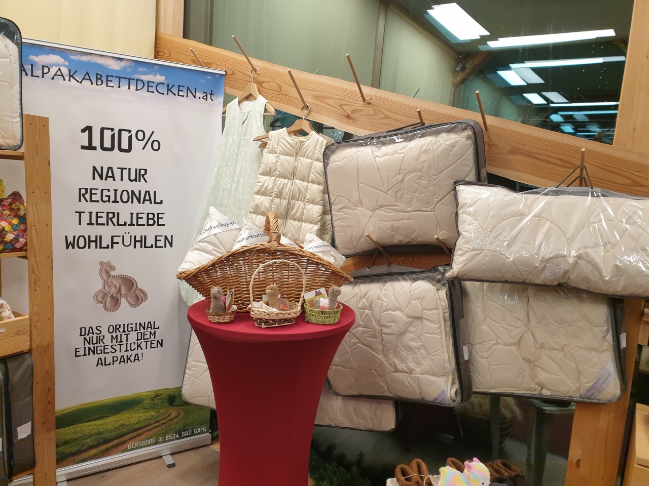 Handgefertigte Alpakabettdecke aus Österreich